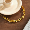 Women's Geometric Chain Bracelet In Stainless Steel With 18K Vacuum Plated Finish Simple Non Fading Fashion Accessory