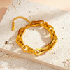 Women's Geometric Chain Bracelet In Stainless Steel With 18K Vacuum Plated Finish Simple Non Fading Fashion Accessory
