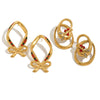 Women’s Geometric Cherry Bow Earrings In Stainless Steel With Pvd Vacuum Gold Plated Finish