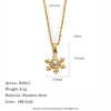 Women's Geometric Christmas Pendant Necklace In Stainless Steel With Vacuum Gold Plating And Lobster Clasp