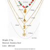 Women's Geometric Christmas Pendant Necklace In Stainless Steel With Vacuum Gold Plating And Lobster Clasp
