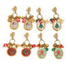 Women's Geometric Christmas Tree And Snowman Stainless Steel Vacuum Goldplated Earrings