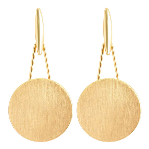 Women's Geometric Circle Earrings Goldplated Alloy Jewelry With Copper Ear Needles Light Luxury Style