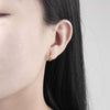 Women's Geometric Circle Earrings In S925 Sterling Silver With Electroplated Light Luxury Style