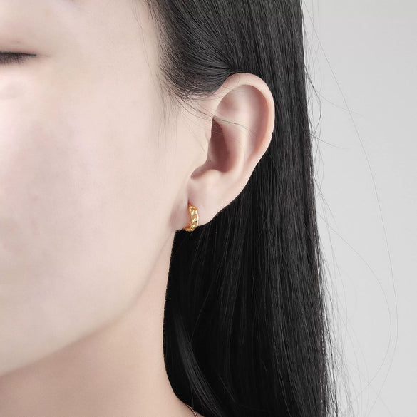 Women's Geometric Circle Earrings In S925 Sterling Silver With Electroplated Light Luxury Style