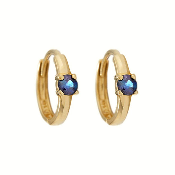 Women's Geometric Circle Earrings With Silver Needles And Copper Electroplated Finish Inlaid With Colorful Zircon Simple Minimalist Style