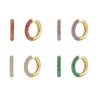Women's Geometric Circle Earrings With Silver Needles And Copper Multi Color Zircon Diamond Cut Fashion Earrings