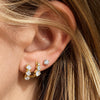 Women's Geometric Circle Earrings With Zircon Accents Stainless Steel Pierced Earrings With Colorfast Plated Finish