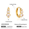 Women's Geometric Circle Earrings With Zircon Accents Stainless Steel Pierced Earrings With Colorfast Plated Finish