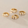 Women's Geometric Circle Earrings With Zircon Accents Stainless Steel Pierced Earrings With Colorfast Plated Finish