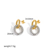 Women's Geometric Circle Hoop Earrings In Stainless Steel With 18K Gold Finish Vacuum Electroplated Non Fading High End Style