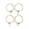 Women's Geometric Circle Imitation Pearl Drop Earrings With Stainless Steel Posts And Vacuum Gold Plating Minimalist Jewelry