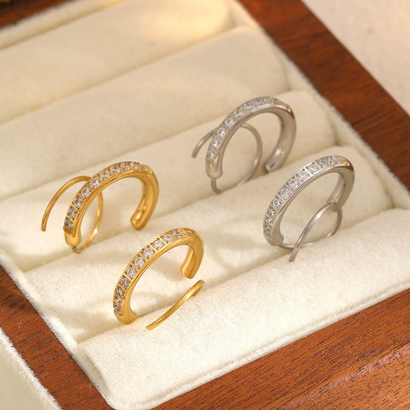 Women's Geometric Circle Stainless Steel Electroplated Earrings