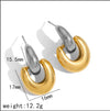 Women's Geometric Circle Stainless Steel 18K Goldplated Earrings