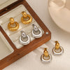 Women's Geometric Circle Stainless Steel 18K Goldplated Earrings