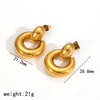 Women's Geometric Circle Stainless Steel 18K Goldplated Earrings