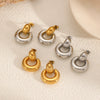 Women's Geometric Circle Stainless Steel 18K Goldplated Earrings