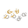 Women's Geometric Circular Stainless Steel Earrings With Pvd Vacuum Gold Plated Finish Fashion Minimalist Hoop Style