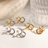 Women's Geometric Circular Stainless Steel Earrings With Pvd Vacuum Gold Plated Finish Fashion Minimalist Hoop Style