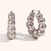 Women's Geometric Cloud Bead Hollow Earrings In Goldplated Stainless Steel Bold Fashion Jewelry