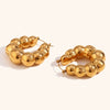 Women's Geometric Cloud Bead Hollow Earrings In Goldplated Stainless Steel Bold Fashion Jewelry