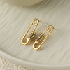 Women's Geometric Colorblock Beaded Stainless Steel Earrings With Electroplated Finish