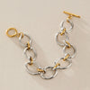 Women's Geometric Colorblocked Stainless Steel Bracelet With Plated Finish Hypoallergenic Jewelry