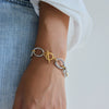 Women's Geometric Colorblocked Stainless Steel Bracelet With Plated Finish Hypoallergenic Jewelry