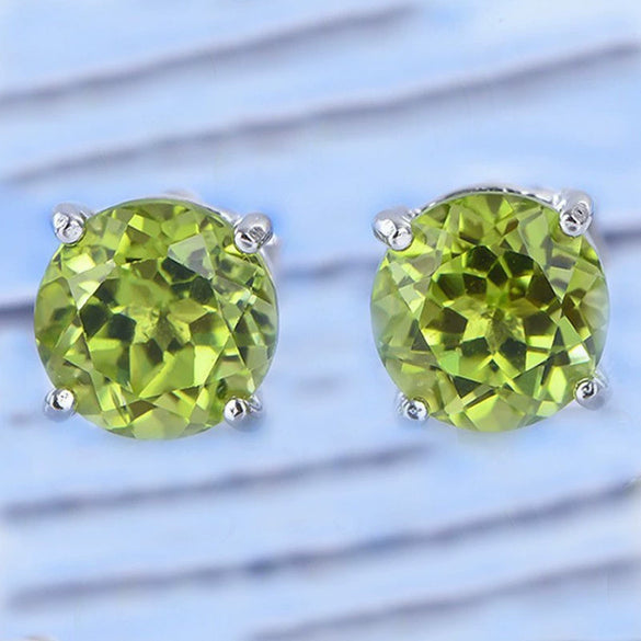 Women's Geometric Colored Zircon Copper Earrings Natural Style Fashion Jewelry Wholesale