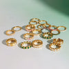 Women's Geometric Colored Zircon Stainless Steel Ring With Pvd Vacuum Gold Plating Hypoallergenic Jewelry