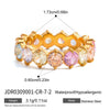 Women's Geometric Colored Zircon Stainless Steel Ring With Pvd Vacuum Gold Plating Hypoallergenic Jewelry