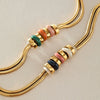 Women's Geometric Colorful Oil Drop Bead Bracelet Plated Stainless Steel Hypoallergenic Jewelry