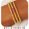 Women's Geometric Copper Birthstone Bracelet Electroplated Stackable Elastic Rope Bracelet Fashion Jewelry
