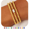 Women's Geometric Copper Birthstone Bracelet Electroplated Stackable Elastic Rope Bracelet Fashion Jewelry