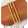 Women's Geometric Copper Birthstone Bracelet Electroplated Stackable Elastic Rope Bracelet Fashion Jewelry