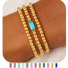 Women's Geometric Copper Birthstone Bracelet Electroplated Stackable Elastic Rope Bracelet Fashion Jewelry