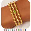 Women's Geometric Copper Birthstone Bracelet Electroplated Stackable Elastic Rope Bracelet Fashion Jewelry