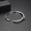 Women's Geometric Copper Bracelet With Micro Inlaid Zircon Accents Electroplated Finish And Simple Double Row Design
