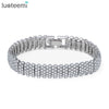 Women's Geometric Copper Bracelet With Microinlaid Zircon Stones And Electroplated Finish Fashion Jewelry