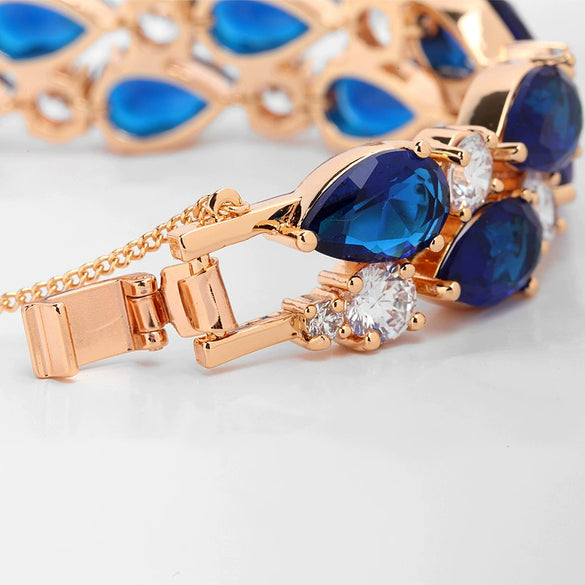 Women's Geometric Copper Bracelet With Zircon Inlay And Electroplated Finish Fashion Jewelry Wholesale