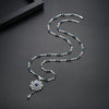Women's Geometric Copper Chain Necklace Set With Zircon Inlaid Pendant Electroplated Retro Fashion Jewelry