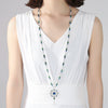 Women's Geometric Copper Chain Necklace Set With Zircon Inlaid Pendant Electroplated Retro Fashion Jewelry