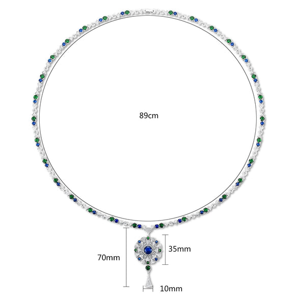 Women's Geometric Copper Chain Necklace Set With Zircon Inlaid Pendant Electroplated Retro Fashion Jewelry