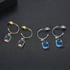 Women's Geometric Copper Drop Earrings With Colorful Tourmaline Accents And Electroplated Fashion Jewelry Design