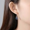 Women's Geometric Copper Drop Earrings With Colorful Tourmaline Accents And Electroplated Fashion Jewelry Design