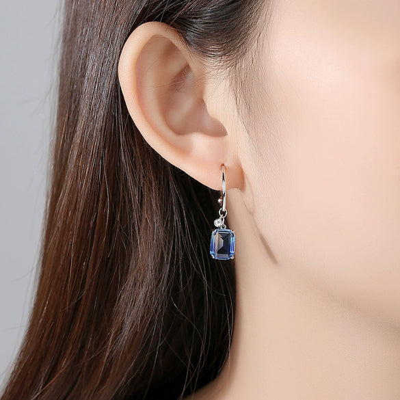 Women's Geometric Copper Drop Earrings With Colorful Tourmaline Accents And Electroplated Fashion Jewelry Design