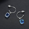 Women's Geometric Copper Drop Earrings With Colorful Tourmaline Accents And Electroplated Fashion Jewelry Design