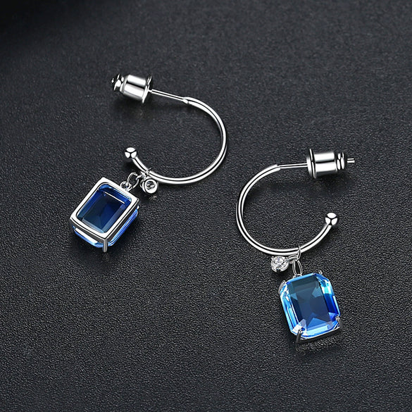 Women's Geometric Copper Drop Earrings With Colorful Tourmaline Accents And Electroplated Fashion Jewelry Design