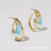 Women's Geometric Copper Drop Earrings With Electroplated Finish Classic Statement Jewelry Accessories