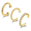 Women's Geometric Copper Ear Cuffs With Electroplated Gold Finish Non Pierced Cartilage Clip Earrings Fashion Style Set
